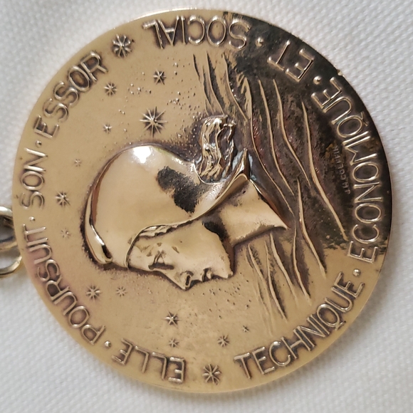 VTG midcentury Pendant/Coin/Medallion, Transatlantic Service France, 1967 - Picture 8 of 9